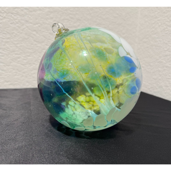 HUGE Art Glass Fairy Orb 5" Ball Ornament Stunning Colors - Picture 7 of 9
